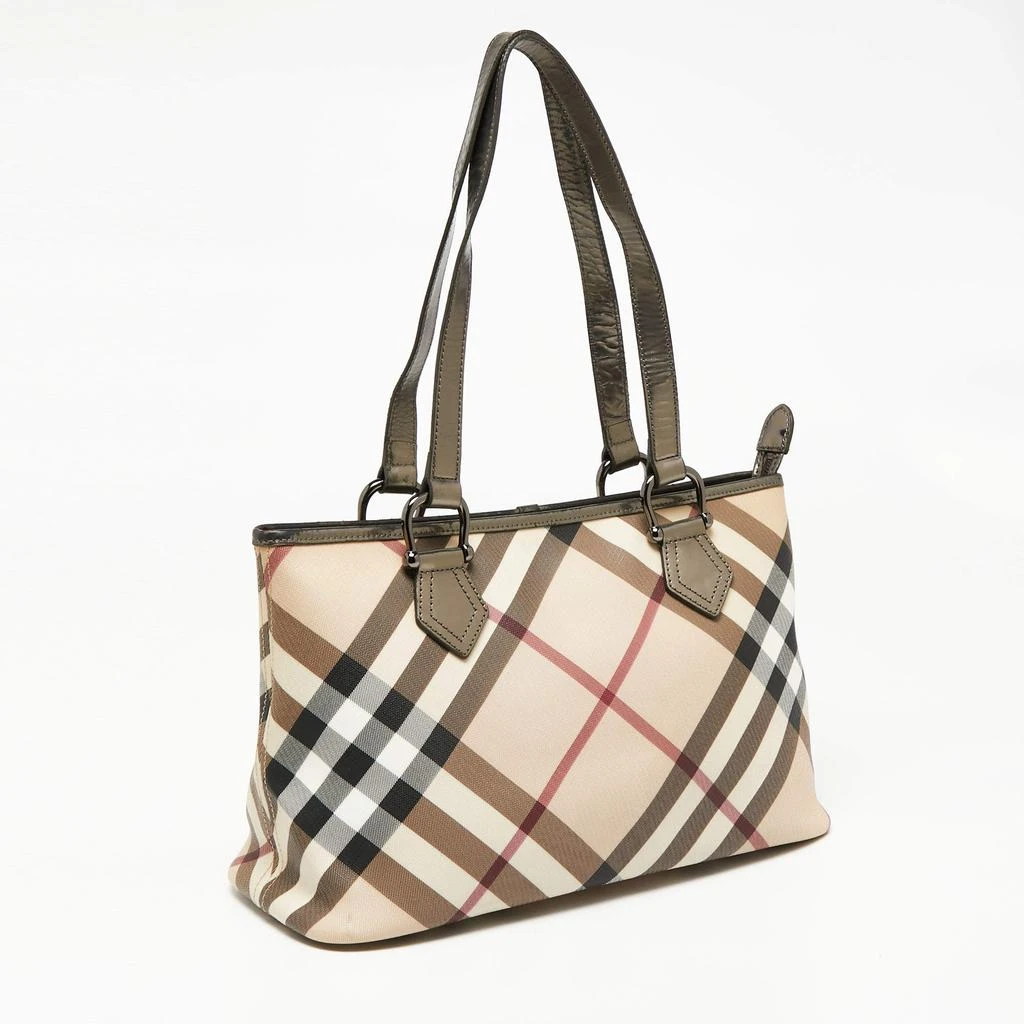 商品[二手商品] Burberry|Burberry Metallic/Beige Nova Check PVC and Patent Leather Top Zip Tote,价格¥2788,第3张图片详细描述