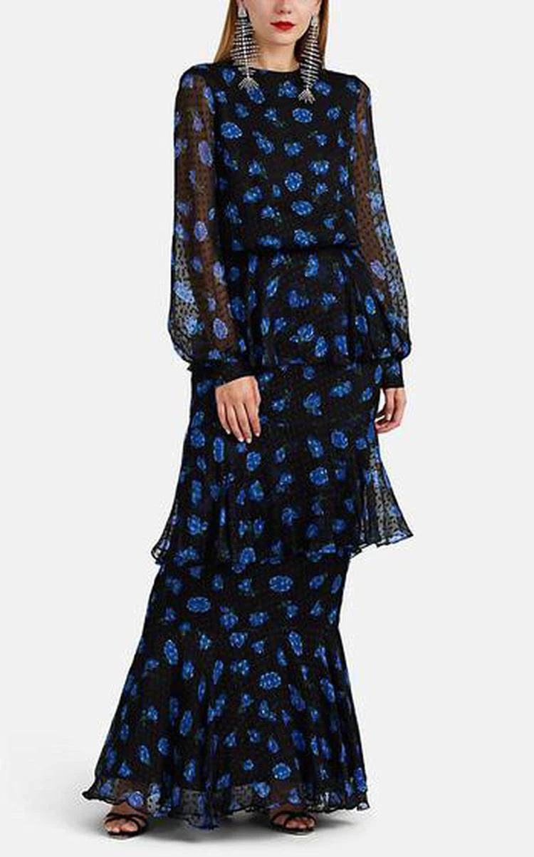 商品Rebecca|Floral Tiered Silk Gown,价格¥6417,第1张图片