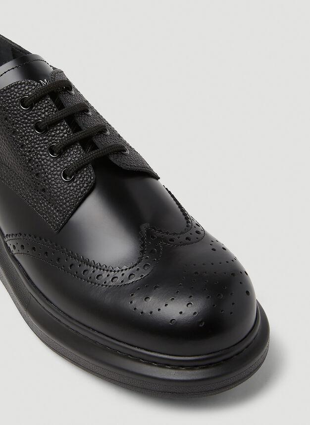 Platform Brogue Lace-Up Shoes in Black商品第7张图片规格展示