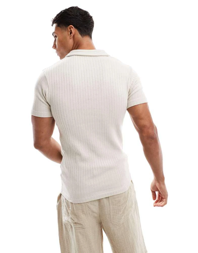 商品Jack & Jones|Jack & Jones muscle fit polo in beige,价格¥295,第4张图片详细描述