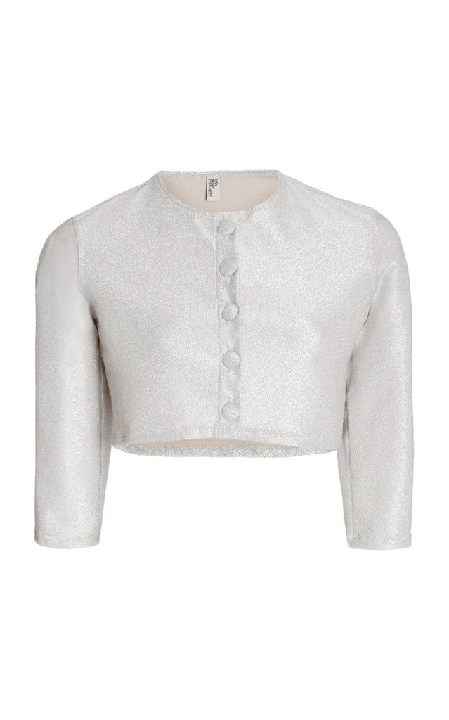 商品LISA MARIE FERNANDEZ|Lisa Marie Fernandez - Women's Metallic Jacquard Cardigan - Neutral - XS - Moda Operandi,价格¥578,第1张图片