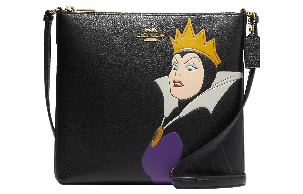 商品[国内直发] Coach|蔻驰 x Disney迪士尼 联名款 Rowan 26 邪恶女王图案拉链开合 鹅卵石皮革 档案袋单肩包斜挎包 中号 女款 黑色,价格¥1249,第1张图片