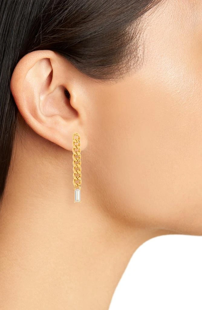 商品Nordstrom|Demi Fine Crystal Curb Chain Linear Drop Earrings,价格¥105,第2张图片详细描述