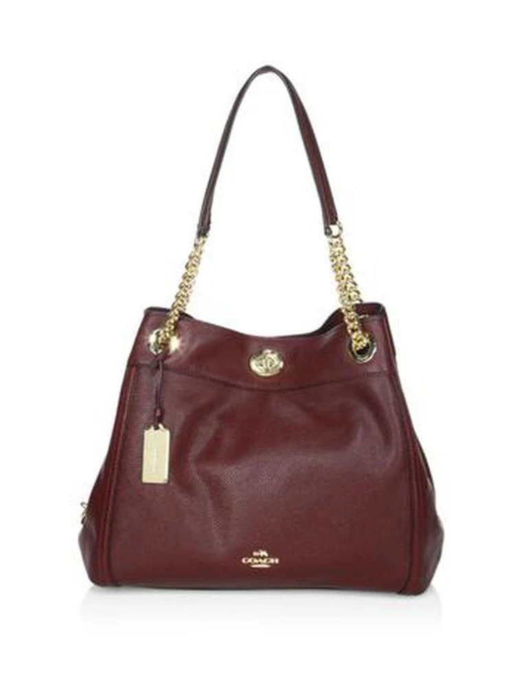 商品Coach|Edie Turnlock Leather Shoulder Bag,价格¥2974,第1张图片