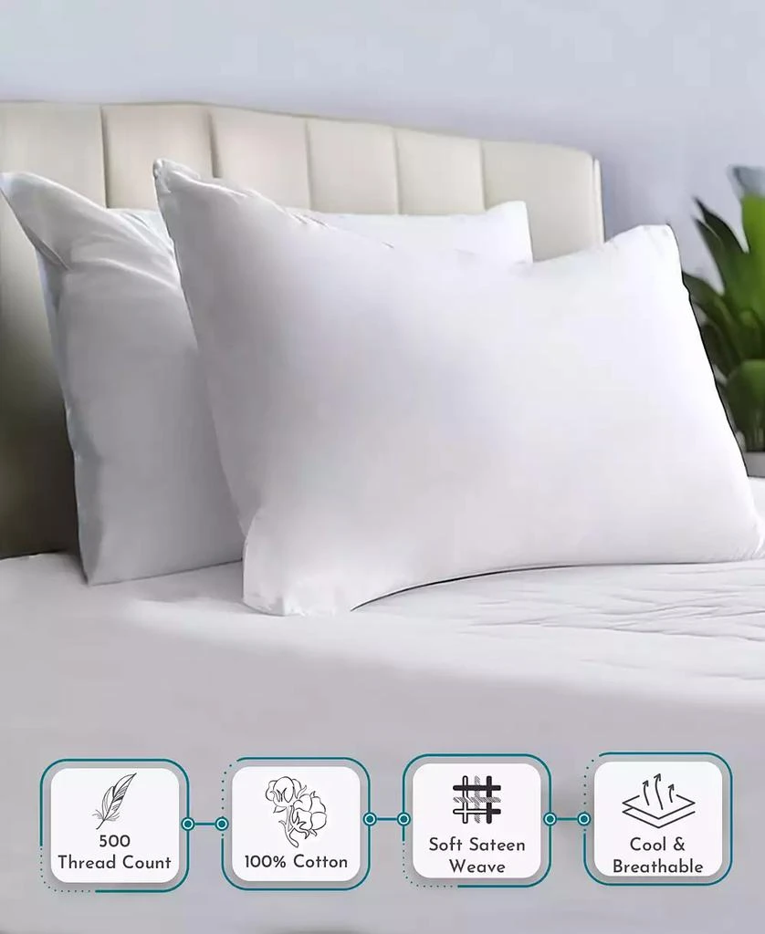 商品California Design Den|Standard Size 100% Cotton 500 Thread Count Pillow Cases, Queen and Standard Size, Soft and Silky, Cool and Smooth by California Design Den,价格¥185,第3张图片详细描述