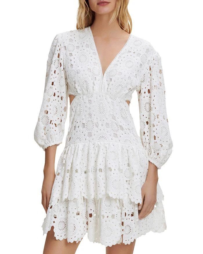 商品Maje|Rivajia Embroidered Side Cutout Dress,价格¥2658,第1张图片