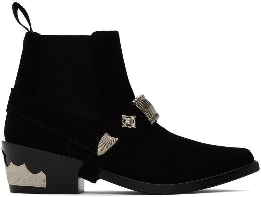 商品Toga Pulla|Black Ankle Strap Chelsea Boots,价格¥1283,第1张图片