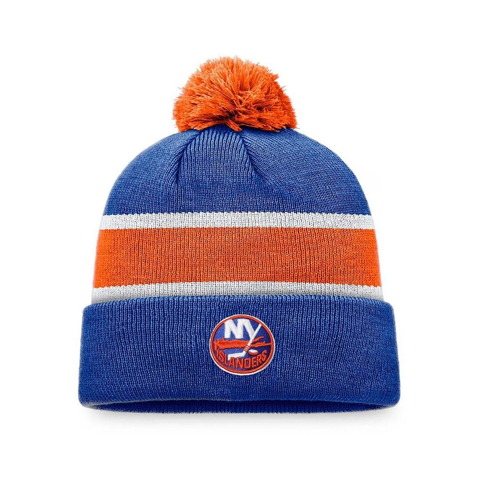 商品Fanatics|Men's Branded Royal, Orange New York Islanders Breakaway Cuffed Knit Hat with Pom,价格¥197,第1张图片