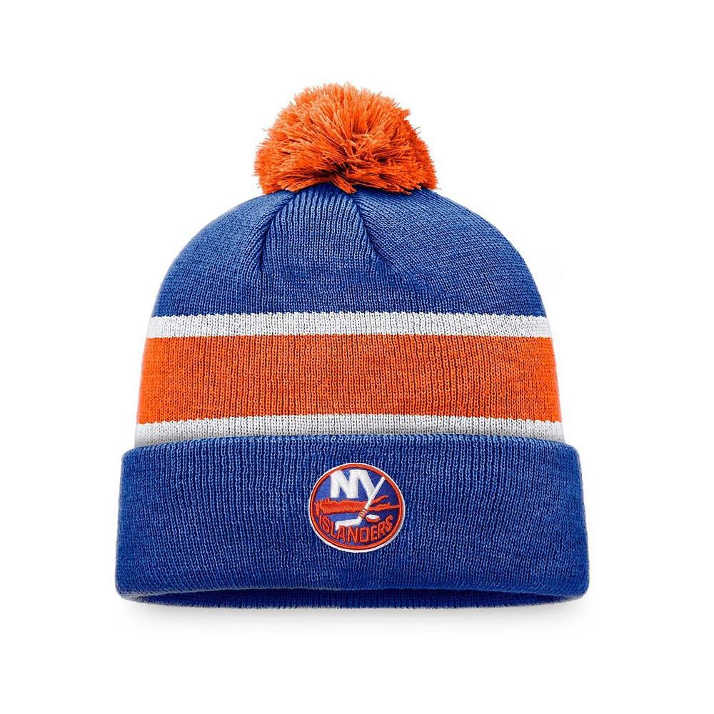 商品Fanatics|Men's Branded Royal, Orange New York Islanders Breakaway Cuffed Knit Hat with Pom,价格¥187,第1张图片