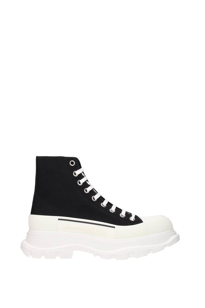 商品Alexander McQueen|Ankle Boot tread Fabric Black Beige,价格¥3588,第1张图片