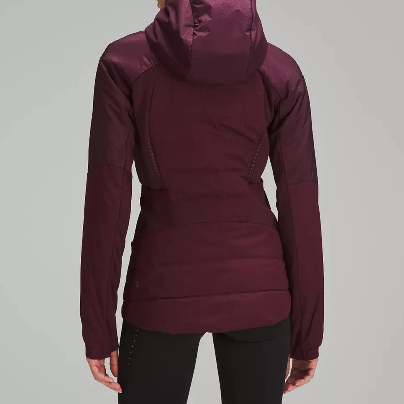 LULULEMON/露露乐蒙 女莓果红尼龙防水拇指孔连帽短羽绒服 商品