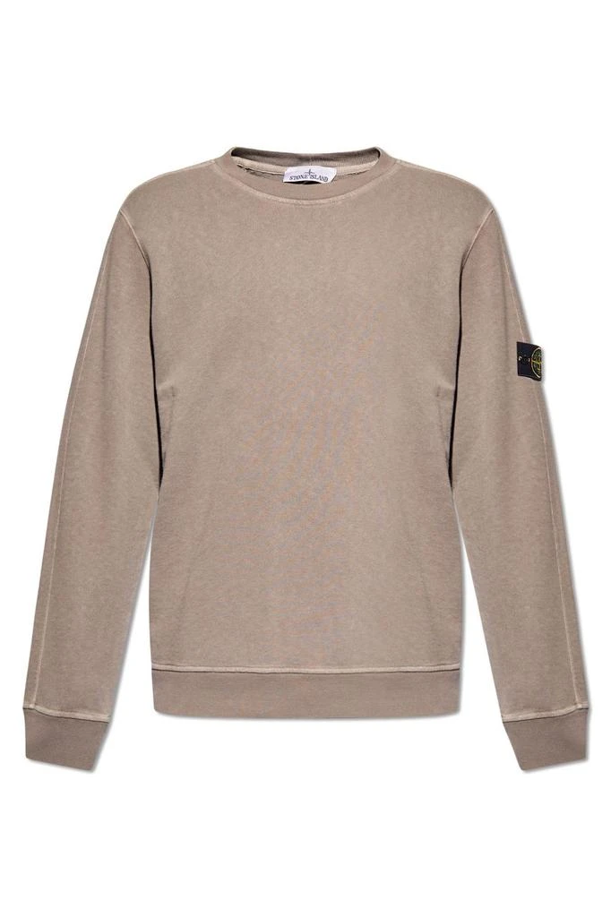 商品Stone Island|Stone Island Logo Patch Sleeved Crewneck Sweatshirt,价格¥1750,第1张图片