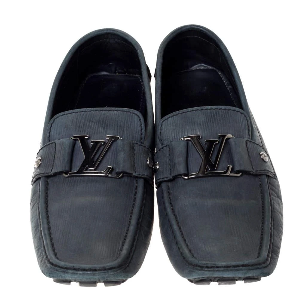 商品[二手商品] Louis Vuitton|Louis Vuitton Grey Nubuck Leather Monte Carlo Slip On Loafers Size 43,价格¥2242,第3张图片详细描述