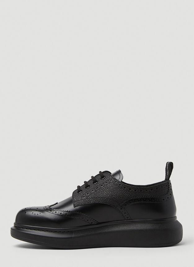 Platform Brogue Lace-Up Shoes in Black商品第3张图片规格展示