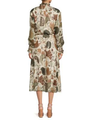 商品Lafayette 148 New York|Floral Silk Blend Midi Dress,价格¥6078,第2张图片详细描述