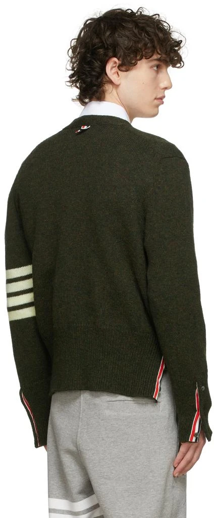 商品Thom Browne|Green Shetland Wool 4-Bar Classic Cardigan,价格¥4566,第3张图片详细描述