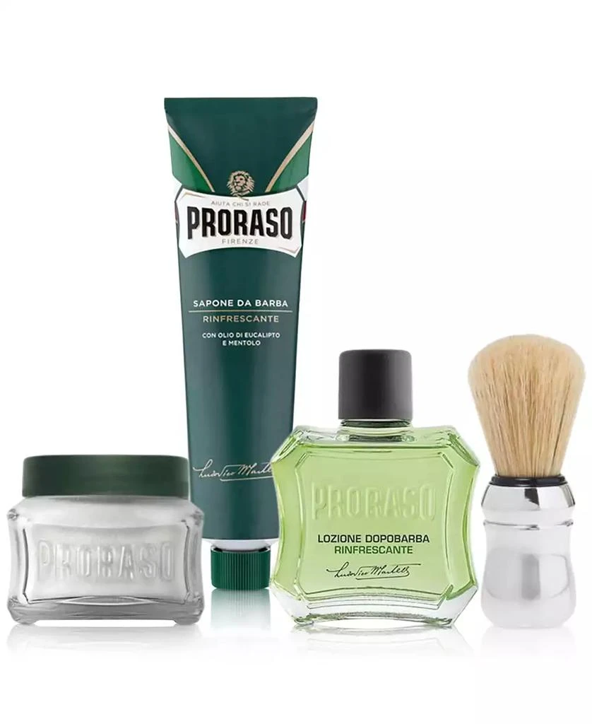 商品Proraso|4-Pc. Shave Essentials Set With Refresh Formula For All Skin & Beard Types, Created for Macy's,价格¥419,第1张图片