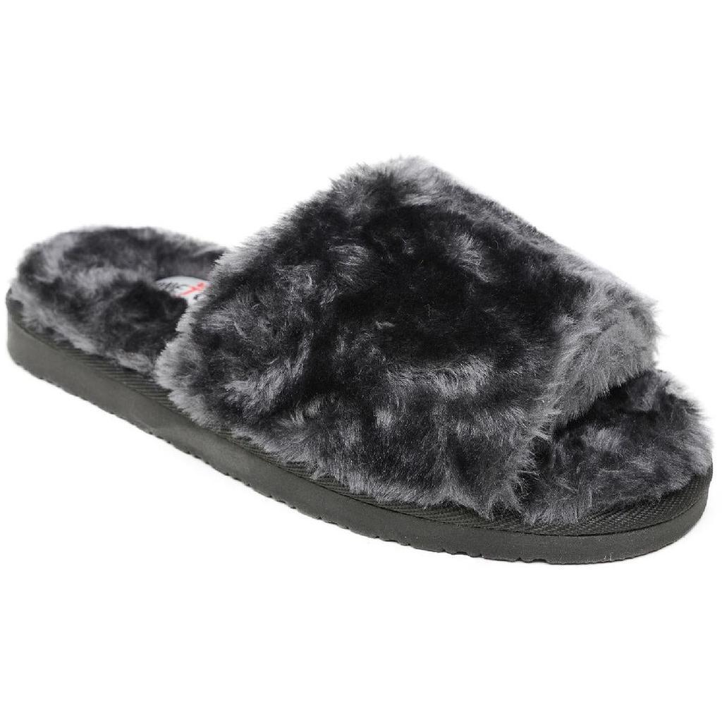 商品Minnetonka|Minnetonka Womens Lolo Animal Print Faux Fur Slide Slippers,价格¥126,第3张图片详细描述