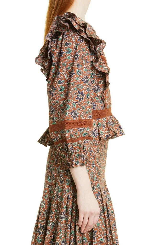 商品VERONICA BEARD|Weslayan Paisley Cotton Peplum Blouse,价格¥880,第3张图片详细描述