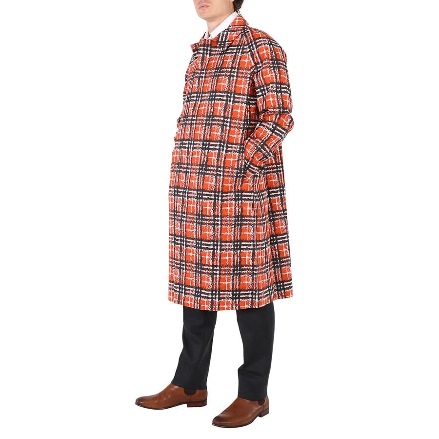 商品Burberry|Scribble Check Cotton Car Coat In Bright Military Red,价格¥3696,第3张图片详细描述