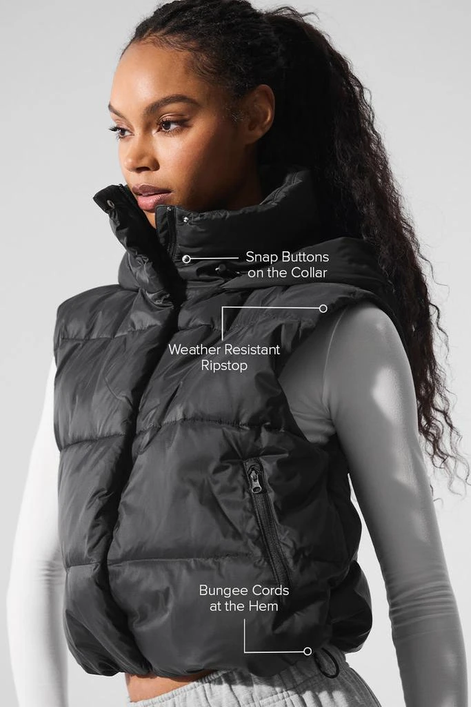 商品Alo|Gold Rush Puffer Vest - Black,价格¥1454,第2张图片详细描述
