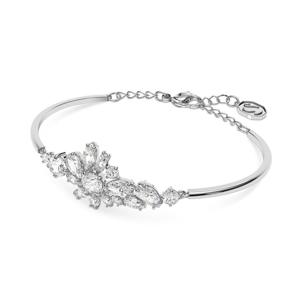 Silver-Tone Gema Crystal Bangle Bracelet商品第2张图片规格展示