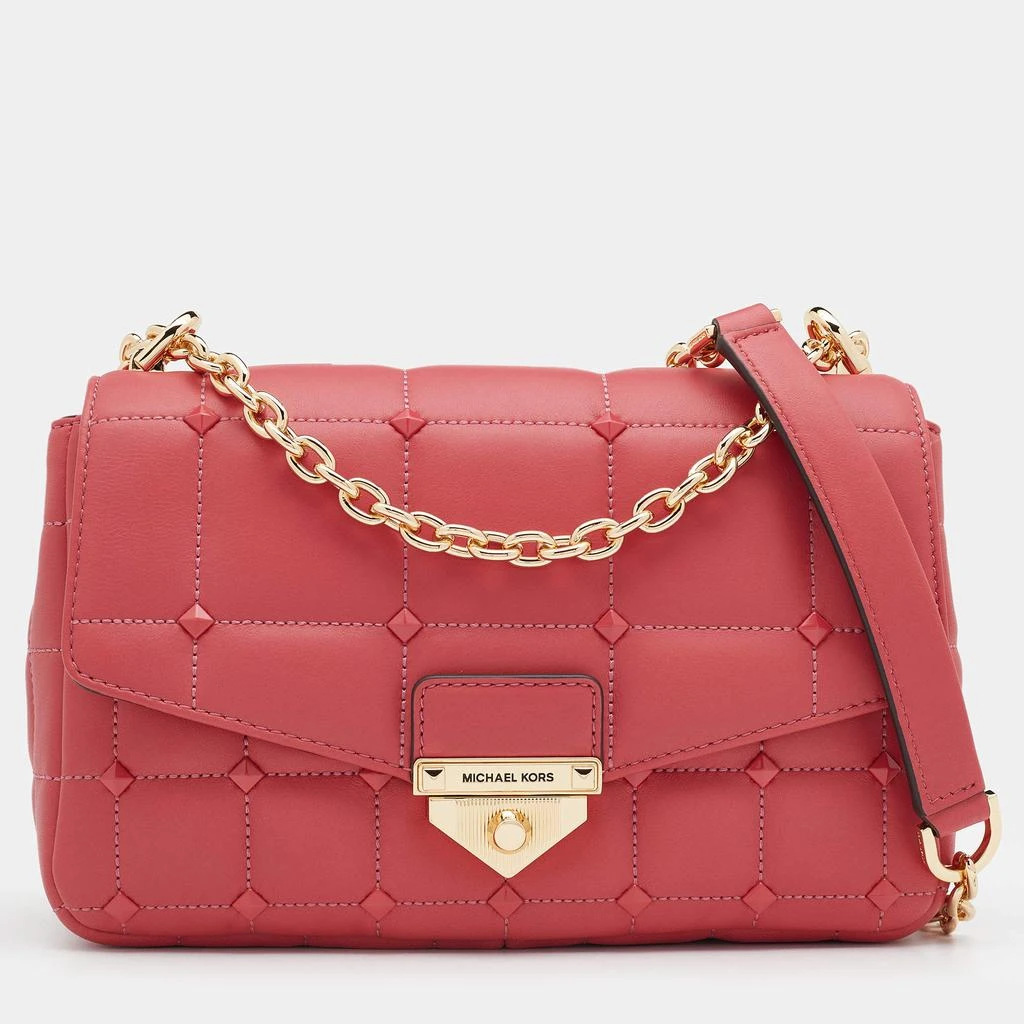 商品Michael Kors|MICHAEL Michael Kors Pink Quilted Leather Large Soho Shoulder Bag,价格¥2697,第1张图片