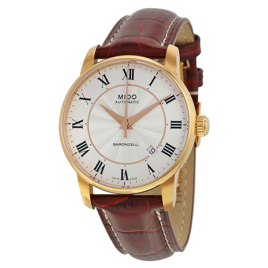 商品MIDO|Baroncelli Silver Dial Brown Leather Men's Watch M86002218,价格¥4870,第1张图片
