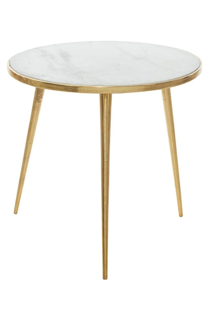 商品GINGER BIRCH STUDIO|Goldtone Marble Accent Table,价格¥1267,第1张图片