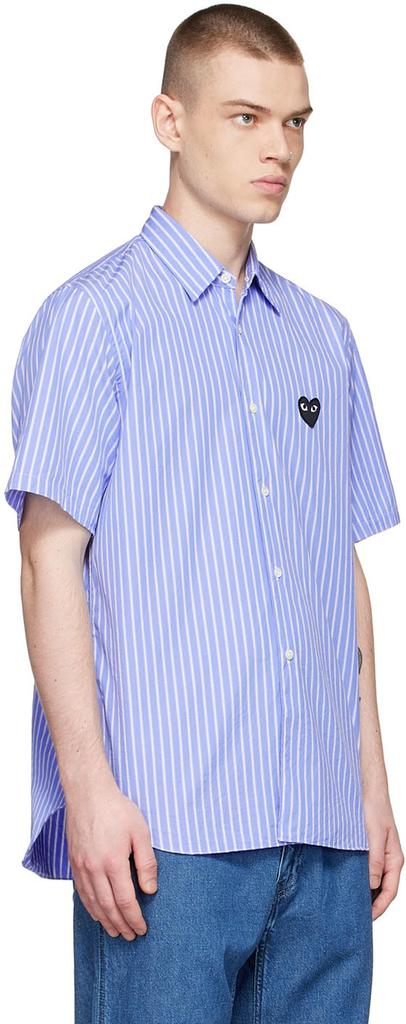 Blue Cotton Short Sleeve Shirt商品第2张图片规格展示