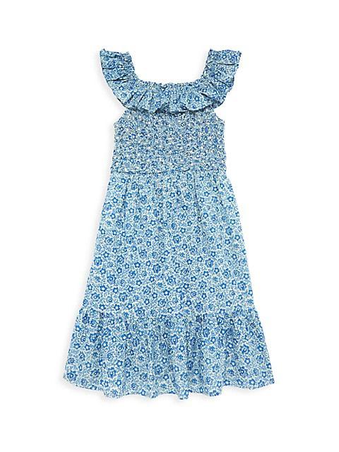 Little Girl's & Girl's Ida Print Smocked Dress商品第1张图片规格展示