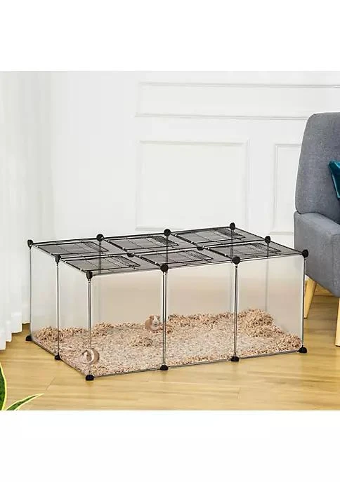 商品PawHut|Pet Playpen Small Animal Cage Transparent Customizable Fence With Door For Hamster Guinea Pigs Chinchilla,价格¥302,第4张图片详细描述