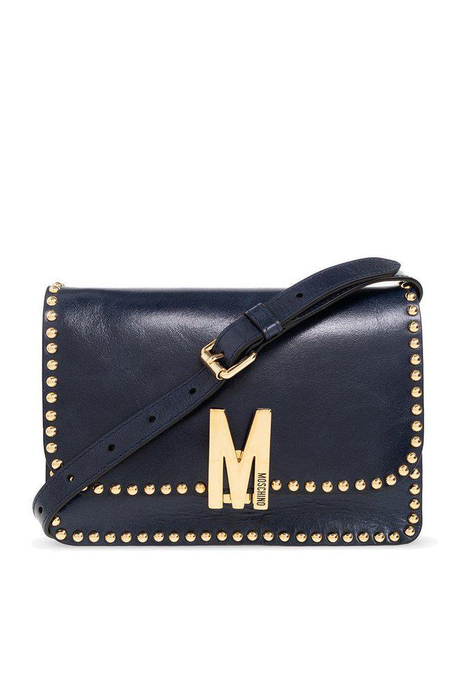 Moschino Stud-Detailed Foldover Top Crossbody Bag商品第1张图片规格展示