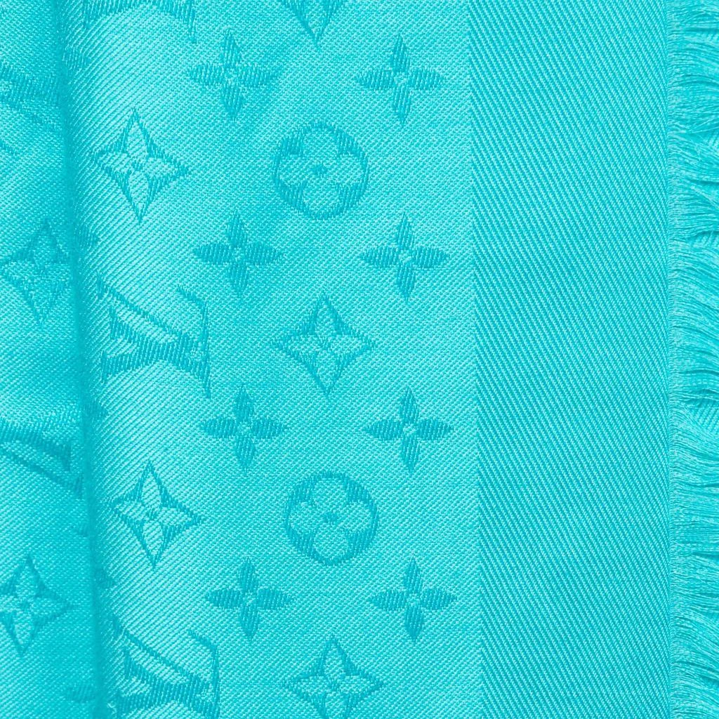 商品[二手商品] Louis Vuitton|Louis Vuitton Sky Blue Silk Classic Monogram Shawl,价格¥2014,第4张图片详细描述