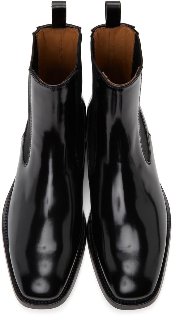 Black Polished Chelsea Boots商品第5张图片规格展示