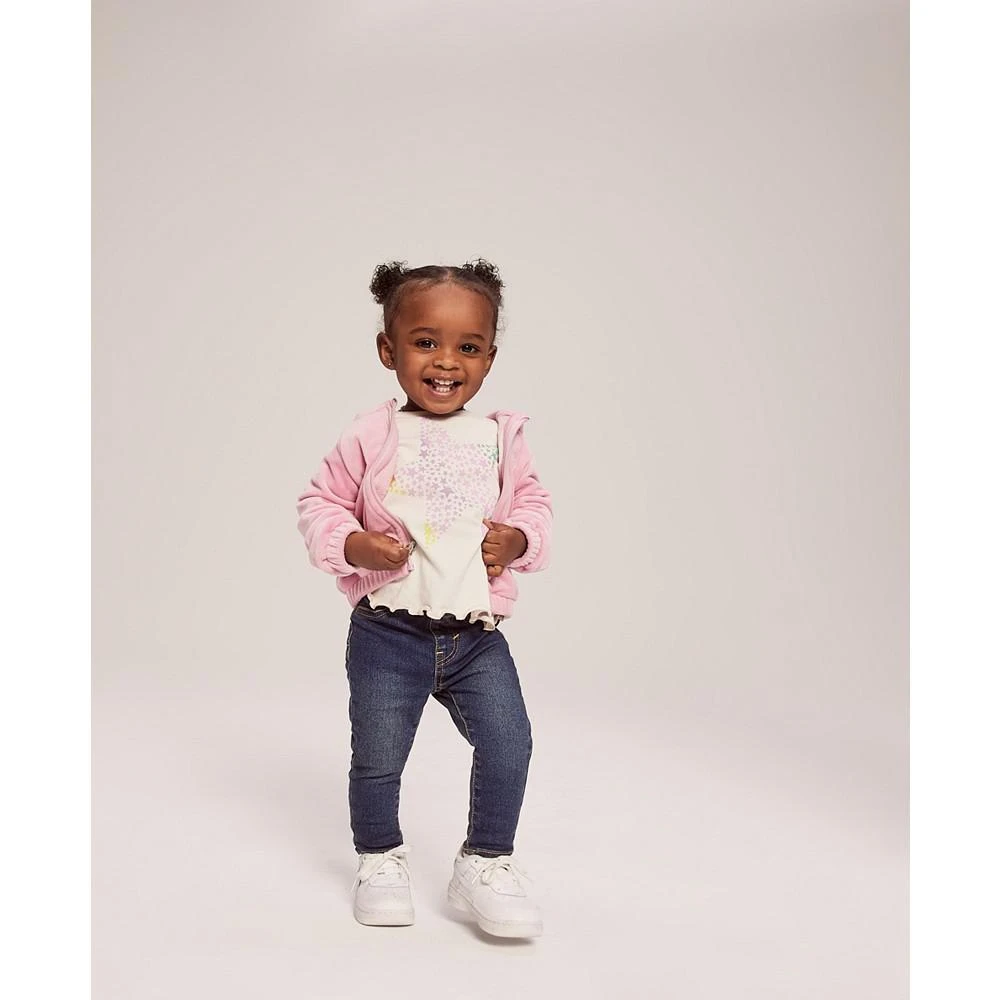Toddler Girls Full Zip Hoodie, T-shirt and Jeans, 3 Piece Set 商品