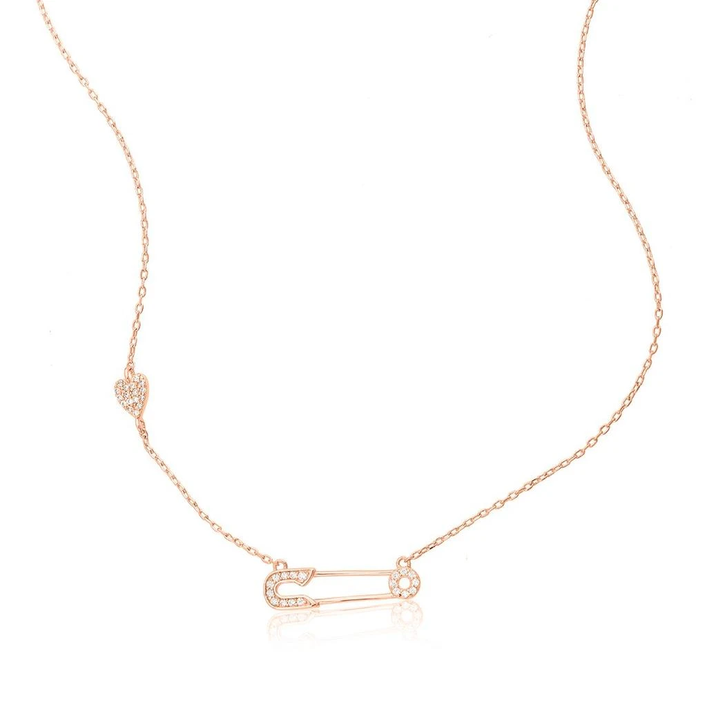 商品ADORNIA|Adornia Safety Pin Heart Necklace rose gold,价格¥88,第1张图片