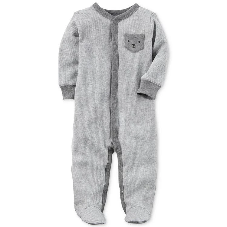 商品Carter's|Baby Boys Bear-Pocket Thermal Footed Cotton Coverall,价格¥60,第1张图片