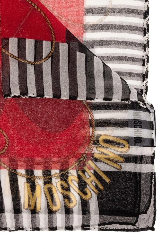 商品Moschino|Moschino Stripe-Trim Square Shape Scarf,价格¥397,第3张图片详细描述