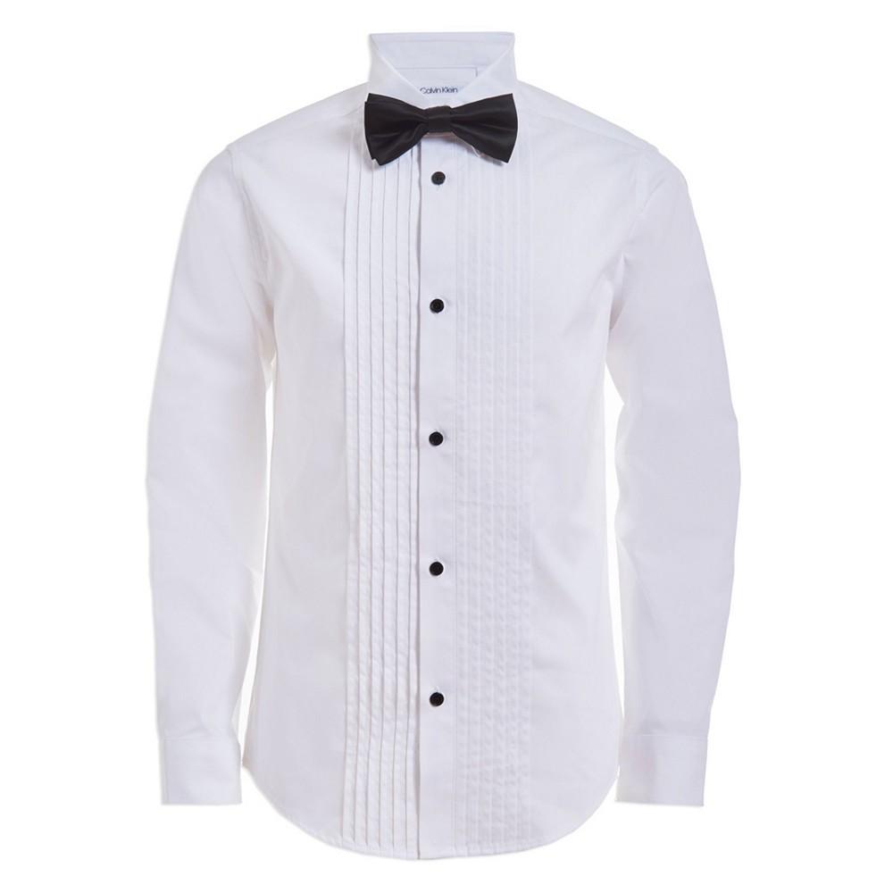 商品Calvin Klein|Big Boys Tuxedo Shirt and Bow Tie Box Set,价格¥315,第1张图片