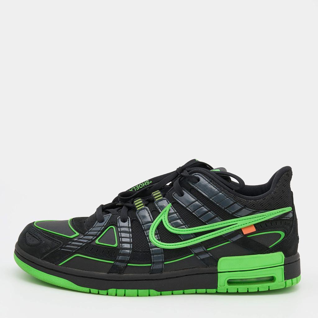 商品[二手商品] Off-White|Off-White x Nike Black/Green Mesh and Leather Rubber Dunk Sneakers Size 46,价格¥3282,第1张图片