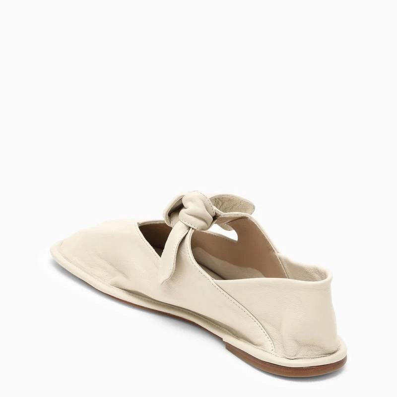 商品Hereu|Cream leather ballerina with bow,价格¥1270,第4张图片详细描述