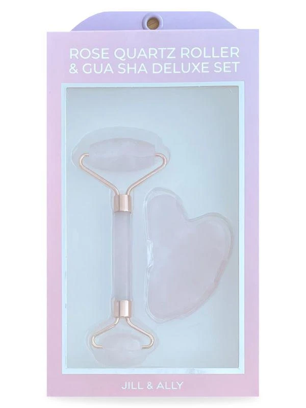 商品Jill & Ally|2-Piece Rose Quartz Roller & Gua Sha Deluxe Set,价格¥201,第3张图片详细描述