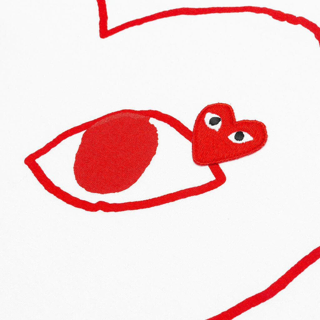 商品Comme des Garcons|Outline Heart T-Shirt - White/Red,价格¥1032,第4张图片详细描述