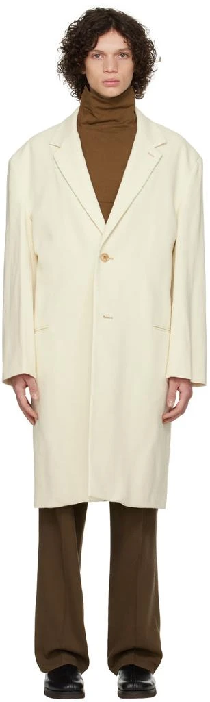 商品Lemaire|Off-White Chesterfield Coat,价格¥2421,第1张图片