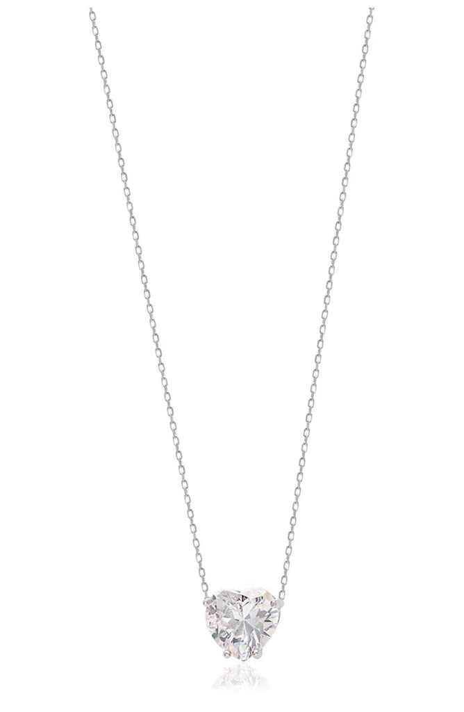 商品Gabi Rielle|Sterling Silver Heart Cushion Cut CZ Pendant Necklace,价格¥348,第1张图片