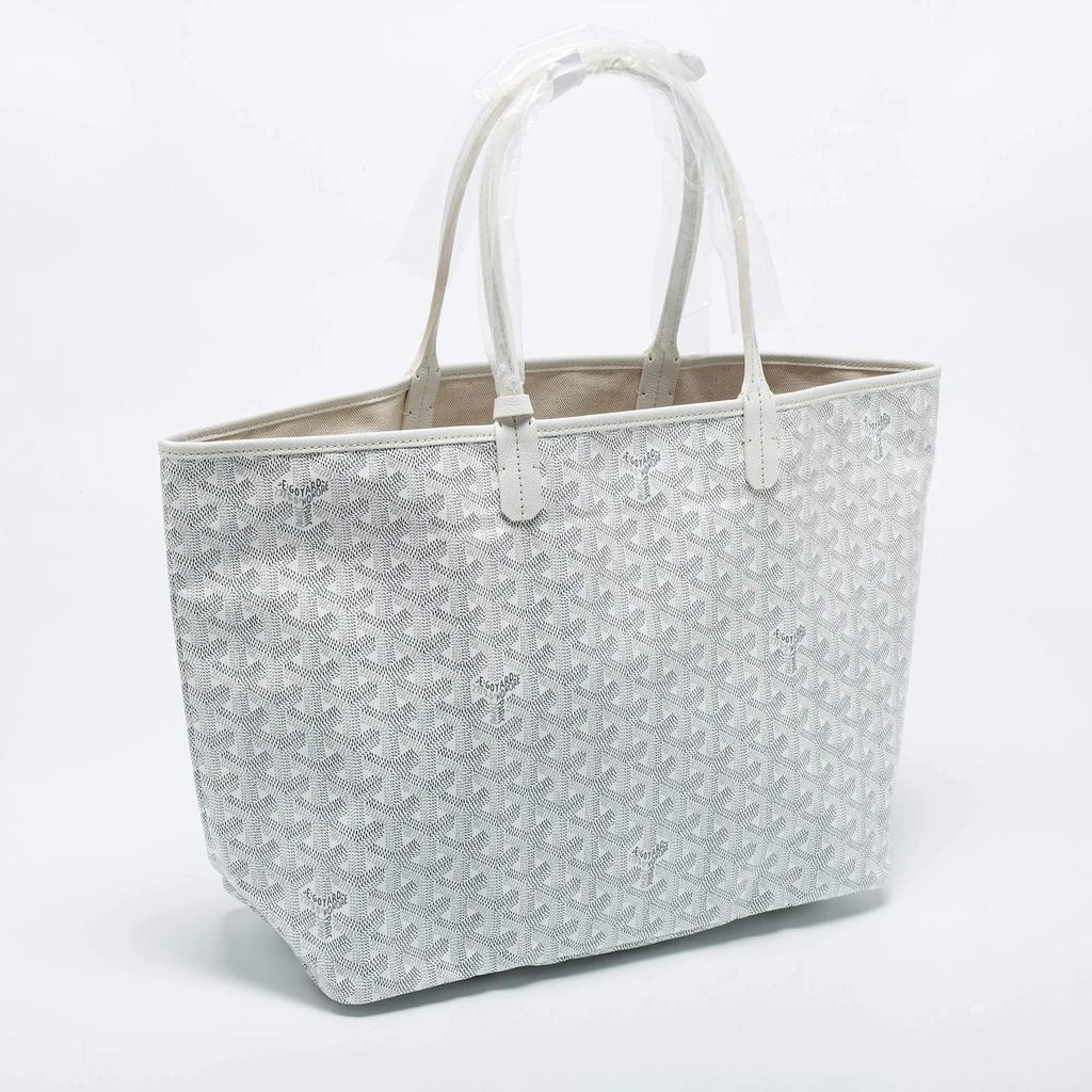 商品Goyard|Goyard White Goyardine Coated Canvas and Leather Saint Louis PM Tote,价格¥22979,第3张图片详细描述