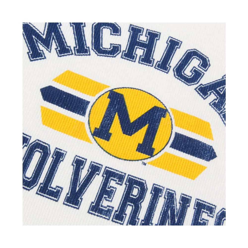 商品The Original Retro Brand|Women's White Michigan Wolverines Contrast Boyfriend Thermal Long Sleeve T-Shirt,价格¥223,第2张图片详细描述