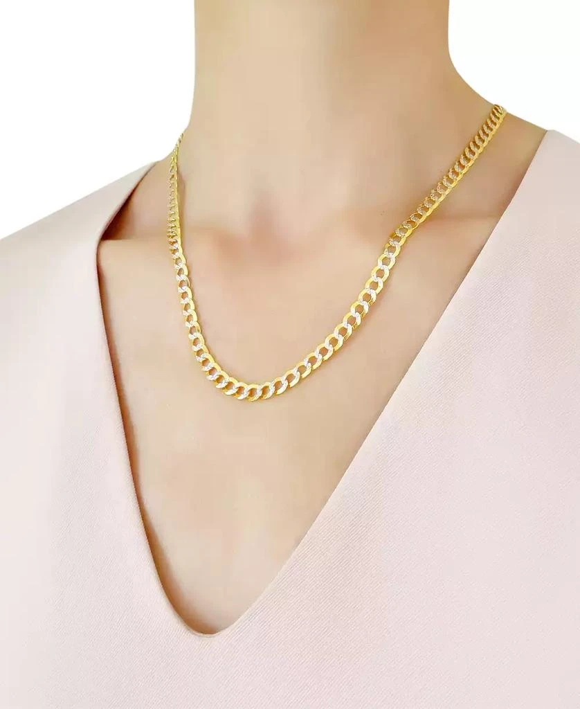 26" Two-Tone Open Curb Chain Necklace (5-3/4mm) in Solid 14k Gold & White Gold 商品