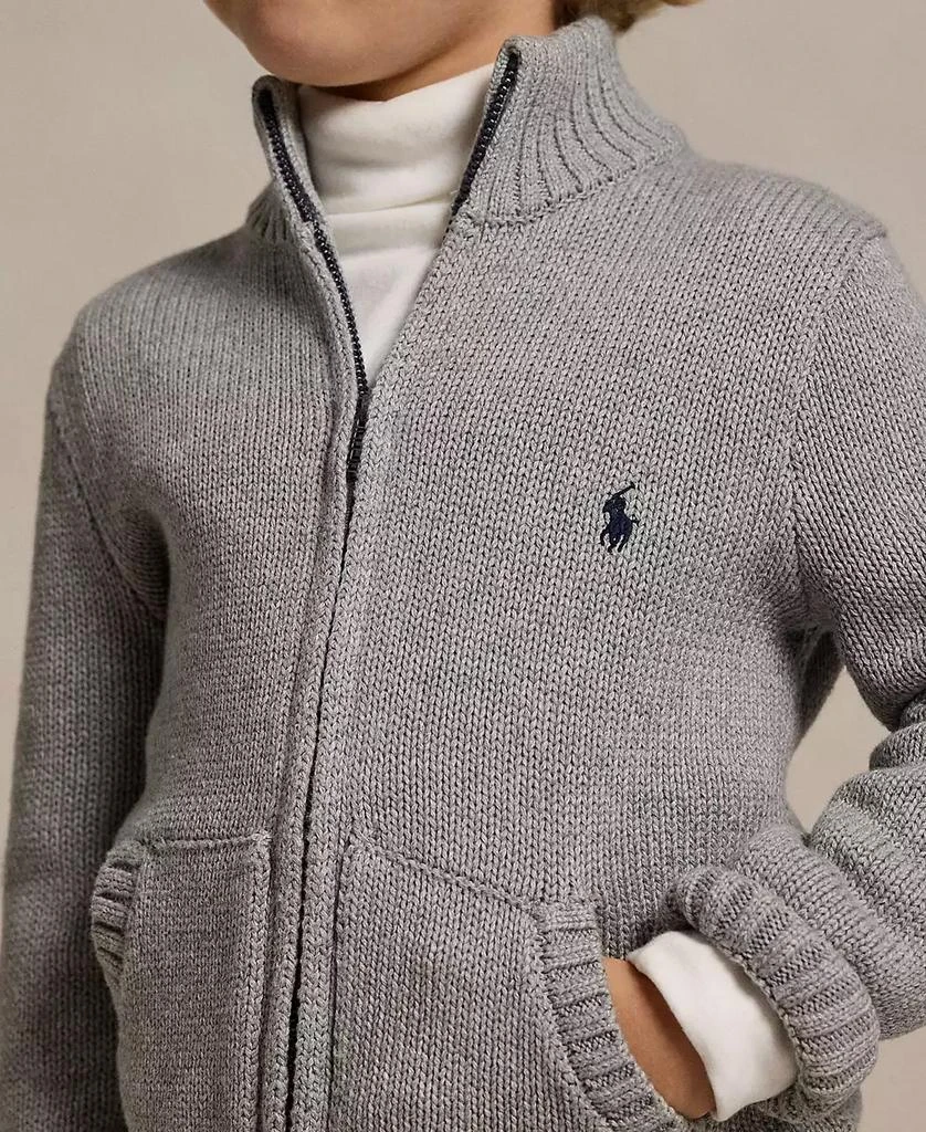 商品Ralph Lauren|Toddler and Little Boys Cotton Full-Zip Sweater,价格¥629,第3张图片详细描述